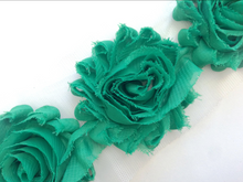 Load image into Gallery viewer, Shabby Rose Flower Trims (Yellows, Greens) - 1/2 Yard - Fantastic Elastic Company