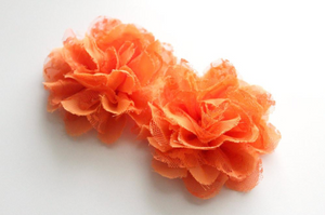 Solid Colors Large Chiffon Lace Flowers - 2 Flowers -  Fantastic Elastic Company