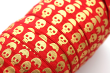 Load image into Gallery viewer, Metallic Skulls - FOE - Fold Over Elastic - Fantastic Elastic Company