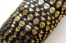 Load image into Gallery viewer, Metallic Skulls - FOE - Fold Over Elastic - Fantastic Elastic Company