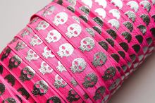 Load image into Gallery viewer, Metallic Skulls - FOE - Fold Over Elastic - Fantastic Elastic Company