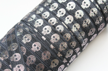 Load image into Gallery viewer, Metallic Skulls - FOE - Fold Over Elastic - Fantastic Elastic Company
