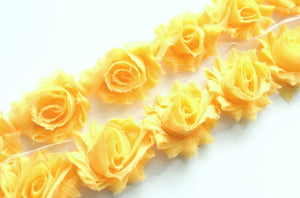 Petite Shabby Flower Trims (Solid Colors) - 1/2 Yard Trim -  Fantastic Elastic Company