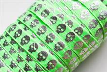Load image into Gallery viewer, Metallic Skulls - FOE - Fold Over Elastic - Fantastic Elastic Company