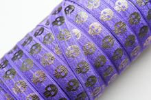 Load image into Gallery viewer, Metallic Skulls - FOE - Fold Over Elastic - Fantastic Elastic Company