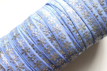 Load image into Gallery viewer, Silver Snowflakes - FOE - Fold Over Elastic - Fantastic Elastic Company