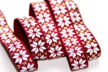 Load image into Gallery viewer, Snowflake Fair Isle - FOE - Fold Over Elastic - Fantastic Elastic Company