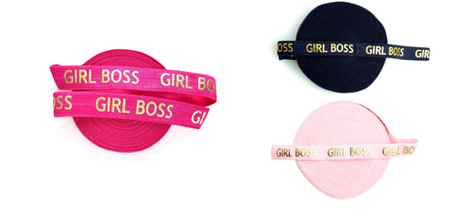 Gold Girl Boss - FOE - Fold Over Elastic -  Fantastic Elastic Company