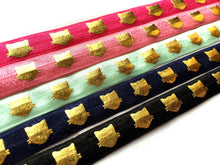 Load image into Gallery viewer, Gold Cats - FOE - Fold Over Elastic -  Fantastic Elastic Company

