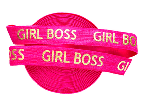 Gold Girl Boss - FOE - Fold Over Elastic -  Fantastic Elastic Company