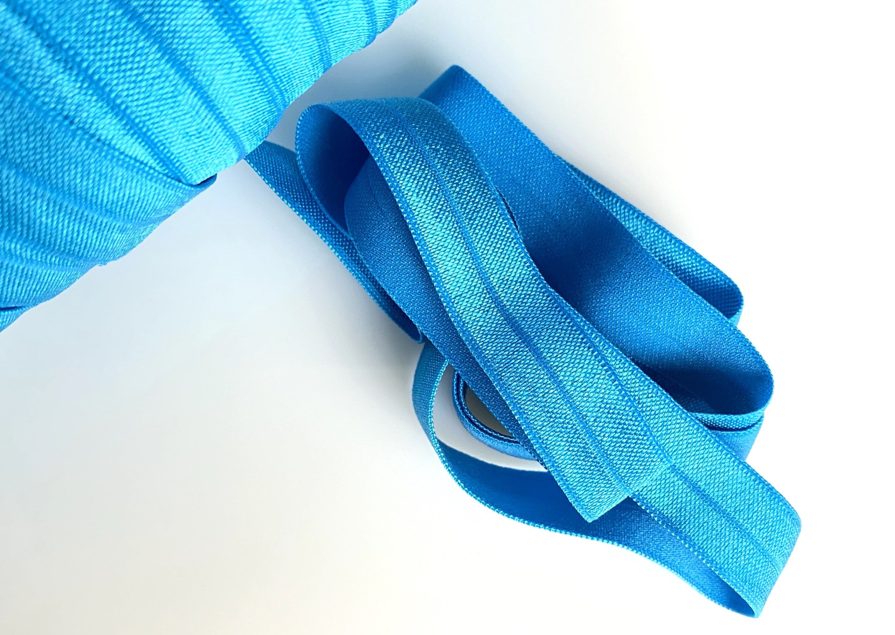Fold-over Elastic by the yard, Turquoise
