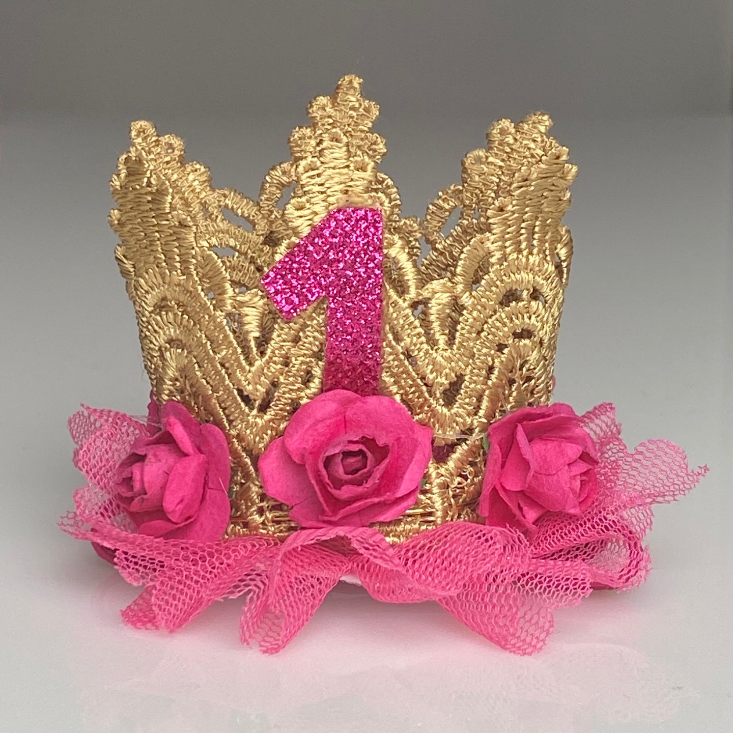 Pink - 1st. Birthday Crown - Crown Party Hat -  Fantastic Elastic Company