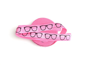 Pink Nerd Glasses - FOE - Fold Over Elastic -  Fantastic Elastic Company