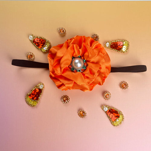 Satin Halloween Flower - Headband -  Fantastic Elastic Company