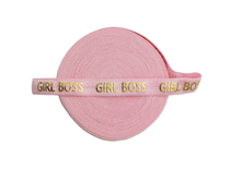 Load image into Gallery viewer, Gold Girl Boss - FOE - Fold Over Elastic -  Fantastic Elastic Company
