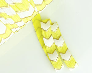 Yellow Fancy Chevron - FOE - Fold Over Elastic -  Fantastic Elastic Company