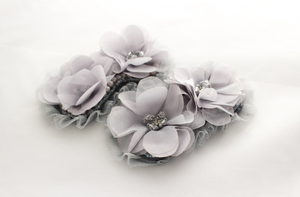 Extra Large Beaded Rhinestone Chiffon Flowers - 1 Flowers -  Fantastic Elastic Company