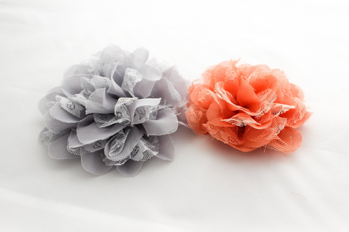 EXTRA Large Chiffon Lace Flowers (5 inches)  - 2 Flowers -  Fantastic Elastic Company