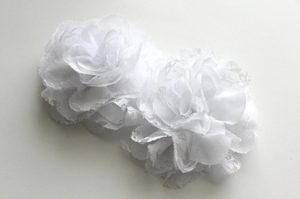 EXTRA Large Chiffon Lace Flowers (5 inches)  - 2 Flowers -  Fantastic Elastic Company