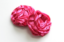 Load image into Gallery viewer, Large Satin Rolled Rose/Rosettes - 2 Flowers -  Fantastic Elastic Company
