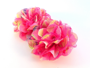 Patterened Large Chiffon Lace Flowers - 2 Flowers -  Fantastic Elastic Company