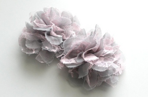 Patterened Large Chiffon Lace Flowers - 2 Flowers -  Fantastic Elastic Company