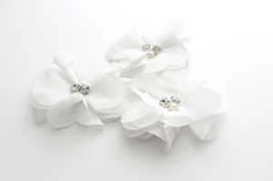 Rhinestone Chiffon Flowers - 2 Flowers -  Fantastic Elastic Company