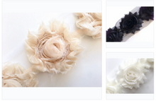 Load image into Gallery viewer, Shabby Rose Flower Trims (Neutrals) - 1/2 Yard -  Fantastic Elastic Company
