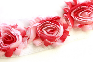 Shabby Rose Flower Trims (Patterns: Misc) - 1/2 Yards -  Fantastic Elastic Company