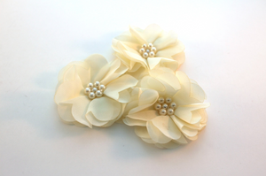Pearl Chiffon Flowers - 2 Flowers -  Fantastic Elastic Company