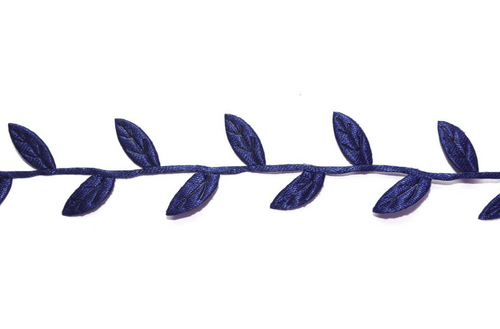 Navy Leaf Ribbon -  Fantastic Elastic Company